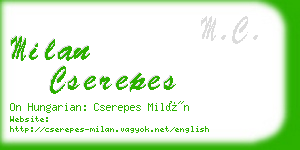 milan cserepes business card